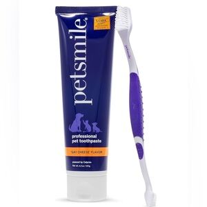 Petsmile Pro Pet Tooth Brushing Kit Toothbrush Toothpaste Say Cheese 4.2 Oz